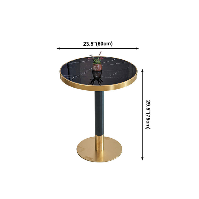 23.6-inch Traditional Luxury Table Dining Metal Pedestal Table Clearhalo ' dining_table' 'Dining Tables & Seating' 'Dining Tables' 'furn' 'furn_dining_table' 'Furniture' 'furniture_dining_table' 'Kitchen & Dining Furniture' 'kitchen&dining_furn' 'kitchen' 'kitchen_dining_table' 4112001