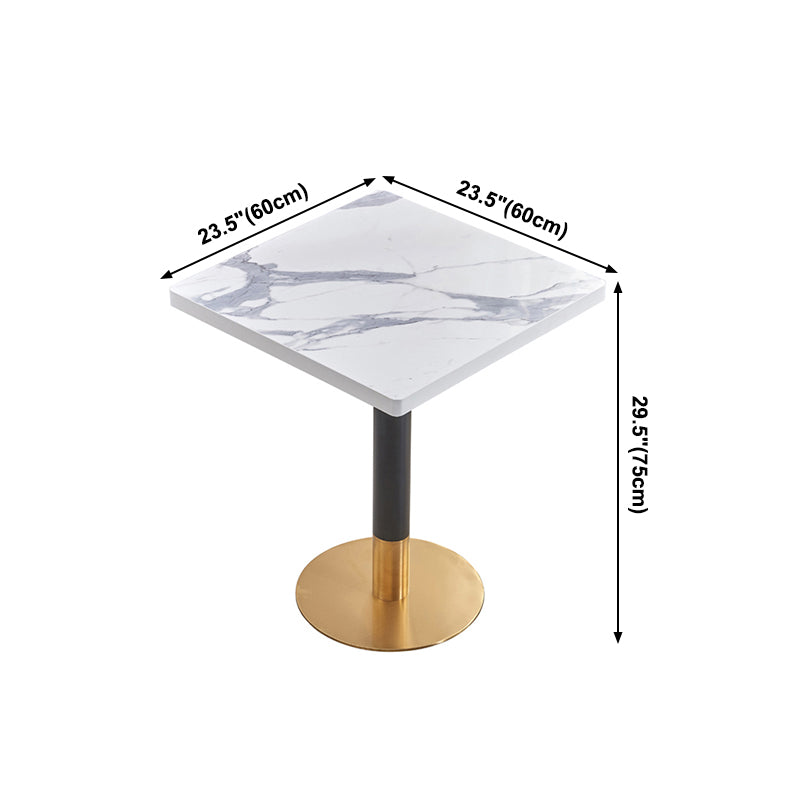 23.6-inch Traditional Luxury Table Dining Metal Pedestal Table Clearhalo ' dining_table' 'Dining Tables & Seating' 'Dining Tables' 'furn' 'furn_dining_table' 'Furniture' 'furniture_dining_table' 'Kitchen & Dining Furniture' 'kitchen&dining_furn' 'kitchen' 'kitchen_dining_table' 4112002