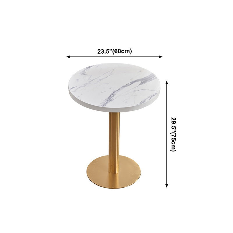 23.6-inch Traditional Luxury Table Dining Metal Pedestal Table Clearhalo ' dining_table' 'Dining Tables & Seating' 'Dining Tables' 'furn' 'furn_dining_table' 'Furniture' 'furniture_dining_table' 'Kitchen & Dining Furniture' 'kitchen&dining_furn' 'kitchen' 'kitchen_dining_table' 4112005
