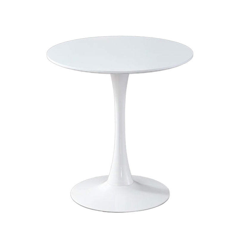 Simple MDF Round Shape Dining Tale Standard Kitchen Dining Table with Tulip Base White Without Chairs Clearhalo ' dining_table' 'Dining Tables & Seating' 'Dining Tables' 'furn' 'furn_dining_table' 'Furniture' 'furniture_dining_table' 'Kitchen & Dining Furniture' 'kitchen&dining_furn' 'kitchen' 'kitchen_dining_table' 4112011
