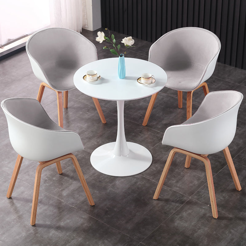 Simple MDF Round Shape Dining Tale Standard Kitchen Dining Table with Tulip Base Clearhalo ' dining_table' 'Dining Tables & Seating' 'Dining Tables' 'furn' 'furn_dining_table' 'Furniture' 'furniture_dining_table' 'Kitchen & Dining Furniture' 'kitchen&dining_furn' 'kitchen' 'kitchen_dining_table' 4112012