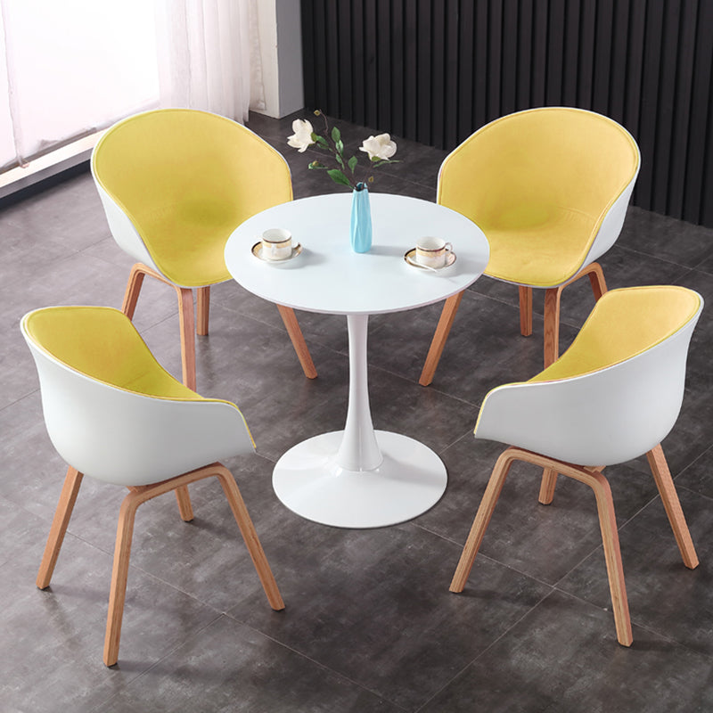 Simple MDF Round Shape Dining Tale Standard Kitchen Dining Table with Tulip Base Clearhalo ' dining_table' 'Dining Tables & Seating' 'Dining Tables' 'furn' 'furn_dining_table' 'Furniture' 'furniture_dining_table' 'Kitchen & Dining Furniture' 'kitchen&dining_furn' 'kitchen' 'kitchen_dining_table' 4112013