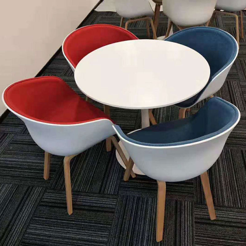 Simple MDF Round Shape Dining Tale Standard Kitchen Dining Table with Tulip Base Clearhalo ' dining_table' 'Dining Tables & Seating' 'Dining Tables' 'furn' 'furn_dining_table' 'Furniture' 'furniture_dining_table' 'Kitchen & Dining Furniture' 'kitchen&dining_furn' 'kitchen' 'kitchen_dining_table' 4112014