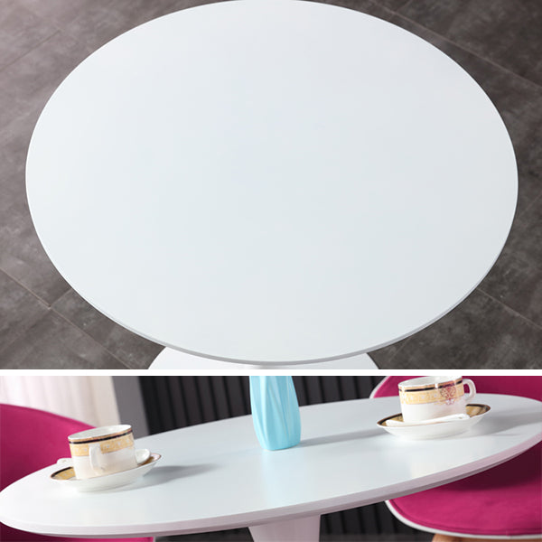 Simple MDF Round Shape Dining Tale Standard Kitchen Dining Table with Tulip Base Clearhalo ' dining_table' 'Dining Tables & Seating' 'Dining Tables' 'furn' 'furn_dining_table' 'Furniture' 'furniture_dining_table' 'Kitchen & Dining Furniture' 'kitchen&dining_furn' 'kitchen' 'kitchen_dining_table' 4112016