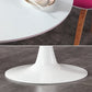 Simple MDF Round Shape Dining Tale Standard Kitchen Dining Table with Tulip Base Clearhalo ' dining_table' 'Dining Tables & Seating' 'Dining Tables' 'furn' 'furn_dining_table' 'Furniture' 'furniture_dining_table' 'Kitchen & Dining Furniture' 'kitchen&dining_furn' 'kitchen' 'kitchen_dining_table' 4112017