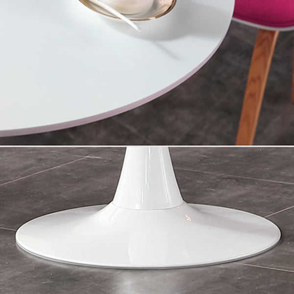 Simple MDF Round Shape Dining Tale Standard Kitchen Dining Table with Tulip Base Clearhalo ' dining_table' 'Dining Tables & Seating' 'Dining Tables' 'furn' 'furn_dining_table' 'Furniture' 'furniture_dining_table' 'Kitchen & Dining Furniture' 'kitchen&dining_furn' 'kitchen' 'kitchen_dining_table' 4112017
