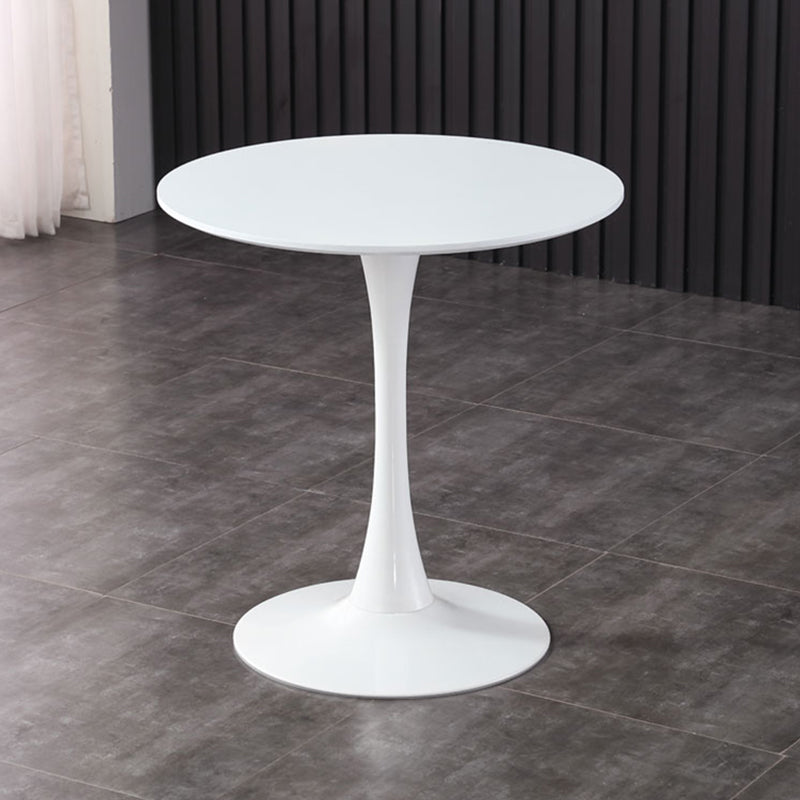 Simple MDF Round Shape Dining Tale Standard Kitchen Dining Table with Tulip Base Clearhalo ' dining_table' 'Dining Tables & Seating' 'Dining Tables' 'furn' 'furn_dining_table' 'Furniture' 'furniture_dining_table' 'Kitchen & Dining Furniture' 'kitchen&dining_furn' 'kitchen' 'kitchen_dining_table' 4112018