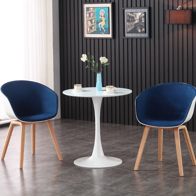 Simple MDF Round Shape Dining Tale Standard Kitchen Dining Table with Tulip Base Clearhalo ' dining_table' 'Dining Tables & Seating' 'Dining Tables' 'furn' 'furn_dining_table' 'Furniture' 'furniture_dining_table' 'Kitchen & Dining Furniture' 'kitchen&dining_furn' 'kitchen' 'kitchen_dining_table' 4112020
