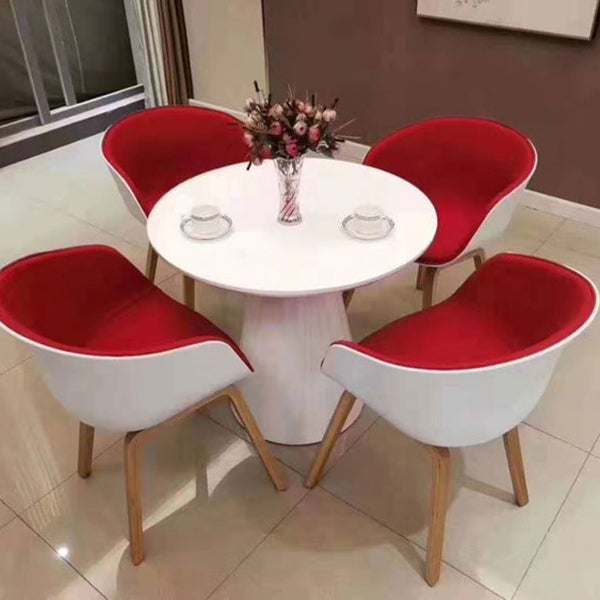 Simple MDF Round Shape Dining Tale Standard Kitchen Dining Table with Tulip Base Clearhalo ' dining_table' 'Dining Tables & Seating' 'Dining Tables' 'furn' 'furn_dining_table' 'Furniture' 'furniture_dining_table' 'Kitchen & Dining Furniture' 'kitchen&dining_furn' 'kitchen' 'kitchen_dining_table' 4112022