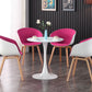 Simple MDF Round Shape Dining Tale Standard Kitchen Dining Table with Tulip Base Clearhalo ' dining_table' 'Dining Tables & Seating' 'Dining Tables' 'furn' 'furn_dining_table' 'Furniture' 'furniture_dining_table' 'Kitchen & Dining Furniture' 'kitchen&dining_furn' 'kitchen' 'kitchen_dining_table' 4112023
