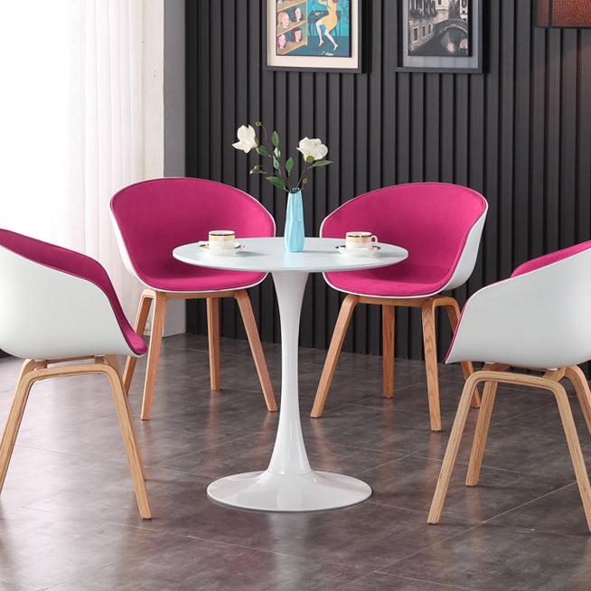 Simple MDF Round Shape Dining Tale Standard Kitchen Dining Table with Tulip Base Clearhalo ' dining_table' 'Dining Tables & Seating' 'Dining Tables' 'furn' 'furn_dining_table' 'Furniture' 'furniture_dining_table' 'Kitchen & Dining Furniture' 'kitchen&dining_furn' 'kitchen' 'kitchen_dining_table' 4112023