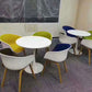 Simple MDF Round Shape Dining Tale Standard Kitchen Dining Table with Tulip Base Clearhalo ' dining_table' 'Dining Tables & Seating' 'Dining Tables' 'furn' 'furn_dining_table' 'Furniture' 'furniture_dining_table' 'Kitchen & Dining Furniture' 'kitchen&dining_furn' 'kitchen' 'kitchen_dining_table' 4112025