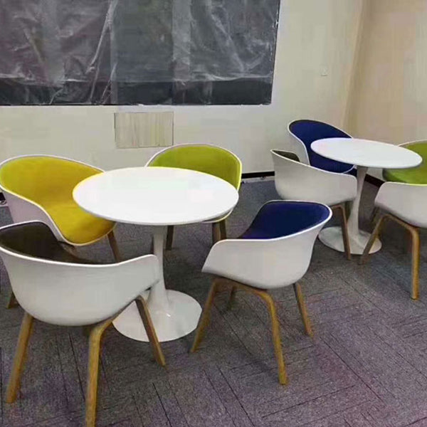 Simple MDF Round Shape Dining Tale Standard Kitchen Dining Table with Tulip Base Clearhalo ' dining_table' 'Dining Tables & Seating' 'Dining Tables' 'furn' 'furn_dining_table' 'Furniture' 'furniture_dining_table' 'Kitchen & Dining Furniture' 'kitchen&dining_furn' 'kitchen' 'kitchen_dining_table' 4112025