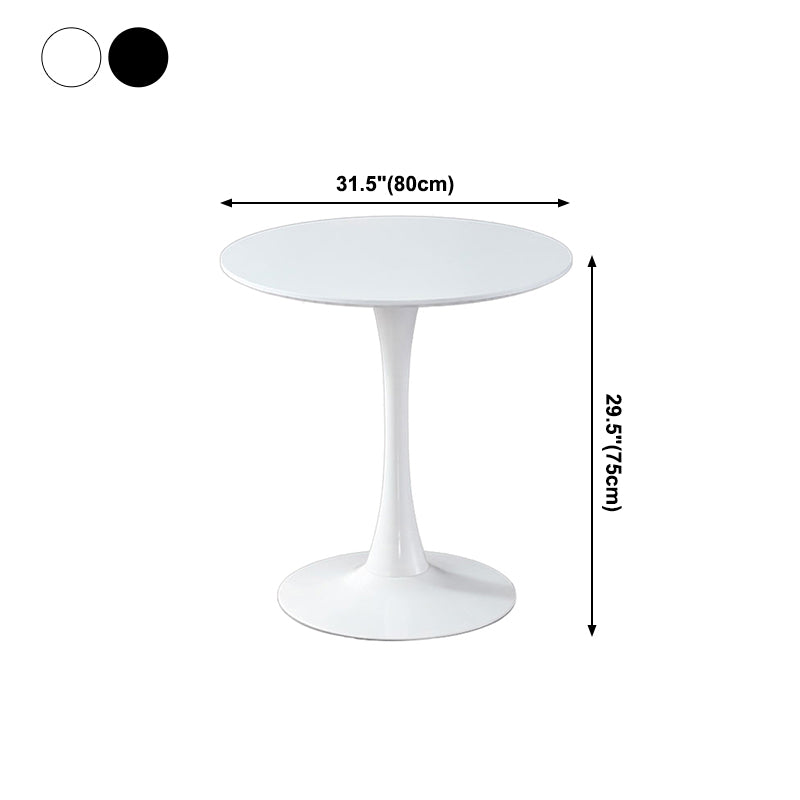 Simple MDF Round Shape Dining Tale Standard Kitchen Dining Table with Tulip Base Clearhalo ' dining_table' 'Dining Tables & Seating' 'Dining Tables' 'furn' 'furn_dining_table' 'Furniture' 'furniture_dining_table' 'Kitchen & Dining Furniture' 'kitchen&dining_furn' 'kitchen' 'kitchen_dining_table' 4112027