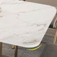 Contemporary Rectangle Dining Table Sintered Stone Drop-Leaf Table with Metal Base for Dining Room Clearhalo ' dining_table' 'Dining Tables & Seating' 'Dining Tables' 'furn' 'furn_dining_table' 'Furniture' 'furniture_dining_table' 'Kitchen & Dining Furniture' 'kitchen&dining_furn' 'kitchen' 'kitchen_dining_table' 4112043