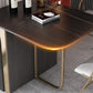 Modern Style Rectangle Dining Table 62.6" Sintered Stone Drop-Leaf Table with Metal Base Clearhalo ' dining_table' 'Dining Tables & Seating' 'Dining Tables' 'furn' 'furn_dining_table' 'Furniture' 'furniture_dining_table' 'Kitchen & Dining Furniture' 'kitchen&dining_furn' 'kitchen' 'kitchen_dining_table' 4112059