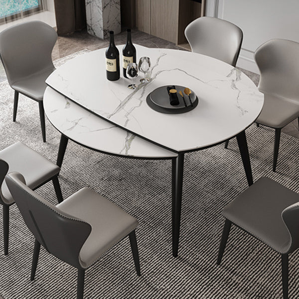 Contemporary Round Dining Table Sintered Stone Table with 4 Ash Solid Wood Legs Clearhalo ' dining_table' 'Dining Tables & Seating' 'Dining Tables' 'furn' 'furn_dining_table' 'Furniture' 'furniture_dining_table' 'Kitchen & Dining Furniture' 'kitchen&dining_furn' 'kitchen' 'kitchen_dining_table' 4112065