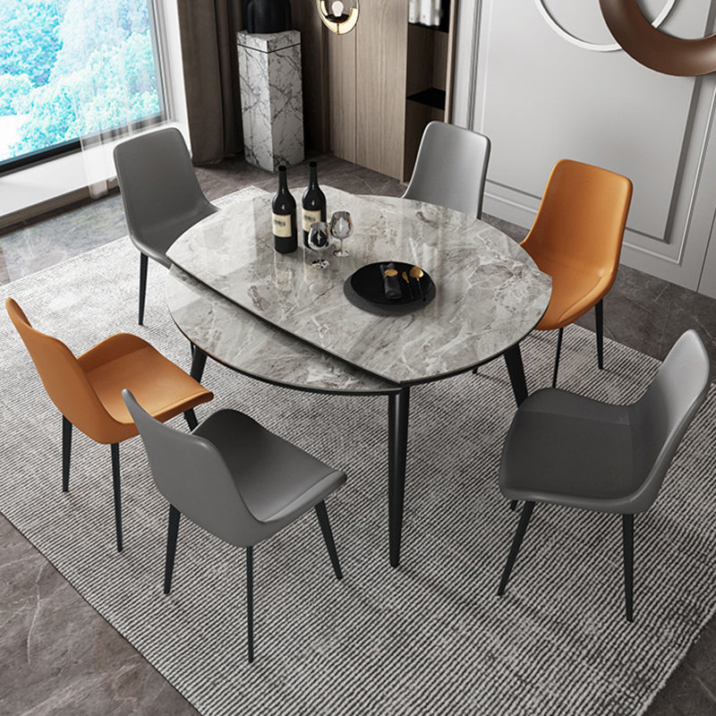 Contemporary Round Dining Table Sintered Stone Table with 4 Ash Solid Wood Legs Clearhalo ' dining_table' 'Dining Tables & Seating' 'Dining Tables' 'furn' 'furn_dining_table' 'Furniture' 'furniture_dining_table' 'Kitchen & Dining Furniture' 'kitchen&dining_furn' 'kitchen' 'kitchen_dining_table' 4112067