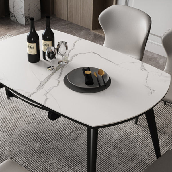 Contemporary Round Dining Table Sintered Stone Table with 4 Ash Solid Wood Legs Clearhalo ' dining_table' 'Dining Tables & Seating' 'Dining Tables' 'furn' 'furn_dining_table' 'Furniture' 'furniture_dining_table' 'Kitchen & Dining Furniture' 'kitchen&dining_furn' 'kitchen' 'kitchen_dining_table' 4112068