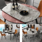 Contemporary Round Dining Table Sintered Stone Table with 4 Ash Solid Wood Legs Clearhalo ' dining_table' 'Dining Tables & Seating' 'Dining Tables' 'furn' 'furn_dining_table' 'Furniture' 'furniture_dining_table' 'Kitchen & Dining Furniture' 'kitchen&dining_furn' 'kitchen' 'kitchen_dining_table' 4112074