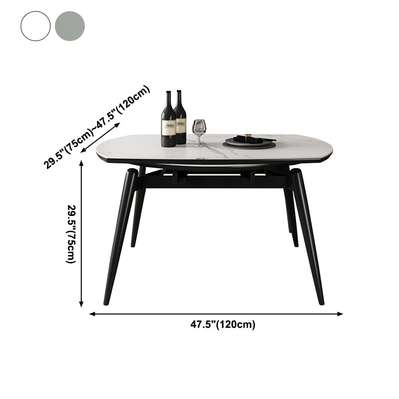 Contemporary Round Dining Table Sintered Stone Table with 4 Ash Solid Wood Legs Clearhalo ' dining_table' 'Dining Tables & Seating' 'Dining Tables' 'furn' 'furn_dining_table' 'Furniture' 'furniture_dining_table' 'Kitchen & Dining Furniture' 'kitchen&dining_furn' 'kitchen' 'kitchen_dining_table' 4112076