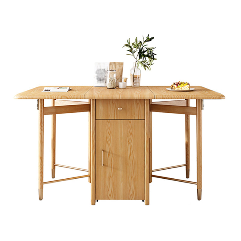 Mid-Century Modern Dining Table Solid Wood Drop-Leaf Dining Table for Home Rectangle Without Chairs Clearhalo ' dining_table' 'Dining Tables & Seating' 'Dining Tables' 'furn' 'furn_dining_table' 'Furniture' 'furniture_dining_table' 'Kitchen & Dining Furniture' 'kitchen&dining_furn' 'kitchen' 'kitchen_dining_table' 4112080
