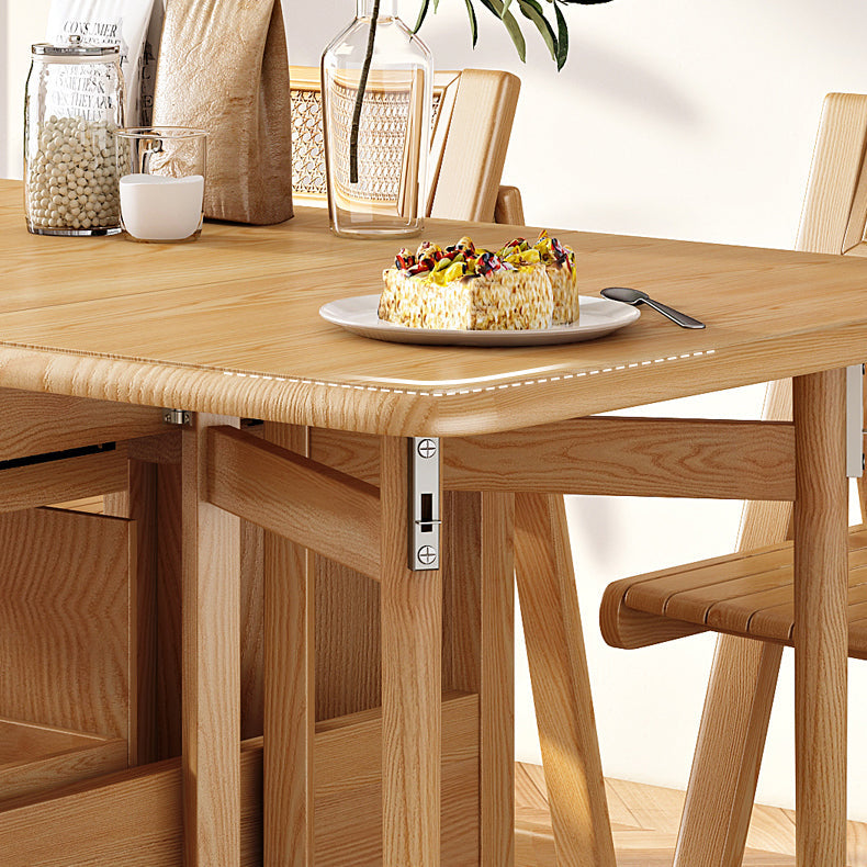Mid-Century Modern Dining Table Solid Wood Drop-Leaf Dining Table for Home Clearhalo ' dining_table' 'Dining Tables & Seating' 'Dining Tables' 'furn' 'furn_dining_table' 'Furniture' 'furniture_dining_table' 'Kitchen & Dining Furniture' 'kitchen&dining_furn' 'kitchen' 'kitchen_dining_table' 4112083