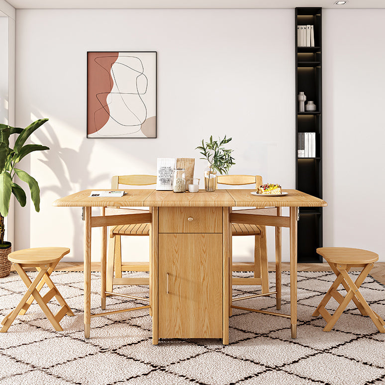 Mid-Century Modern Dining Table Solid Wood Drop-Leaf Dining Table for Home Clearhalo ' dining_table' 'Dining Tables & Seating' 'Dining Tables' 'furn' 'furn_dining_table' 'Furniture' 'furniture_dining_table' 'Kitchen & Dining Furniture' 'kitchen&dining_furn' 'kitchen' 'kitchen_dining_table' 4112086
