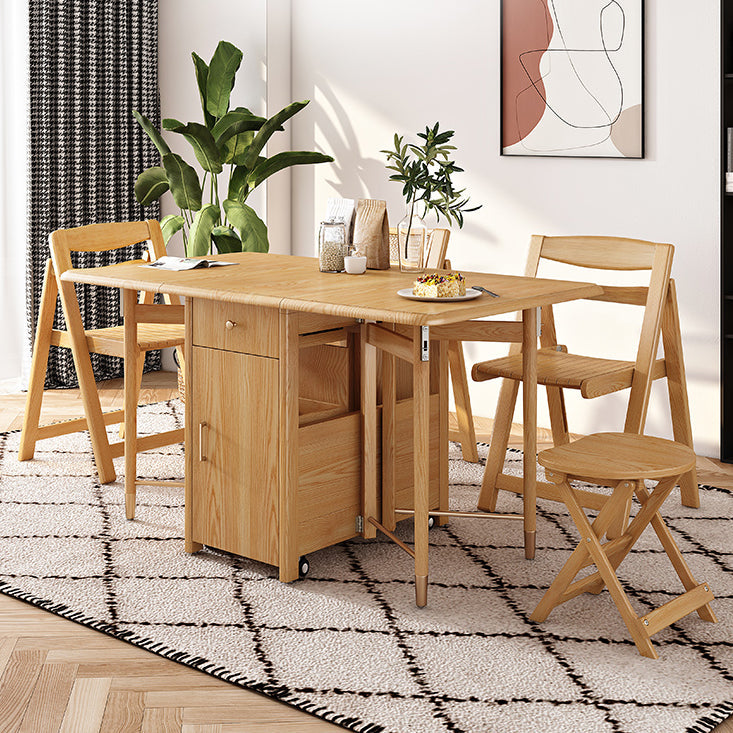 Mid-Century Modern Dining Table Solid Wood Drop-Leaf Dining Table for Home Clearhalo ' dining_table' 'Dining Tables & Seating' 'Dining Tables' 'furn' 'furn_dining_table' 'Furniture' 'furniture_dining_table' 'Kitchen & Dining Furniture' 'kitchen&dining_furn' 'kitchen' 'kitchen_dining_table' 4112087