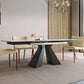 Rectangle Traditional Luxury Dining Table Sintered Stone Table with Double Pedestal Base Clearhalo ' dining_table' 'Dining Tables & Seating' 'Dining Tables' 'furn' 'furn_dining_table' 'Furniture' 'furniture_dining_table' 'Kitchen & Dining Furniture' 'kitchen&dining_furn' 'kitchen' 'kitchen_dining_table' 4112102