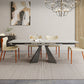 Rectangle Traditional Luxury Dining Table Sintered Stone Table with Double Pedestal Base Clearhalo ' dining_table' 'Dining Tables & Seating' 'Dining Tables' 'furn' 'furn_dining_table' 'Furniture' 'furniture_dining_table' 'Kitchen & Dining Furniture' 'kitchen&dining_furn' 'kitchen' 'kitchen_dining_table' 4112103