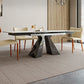 Rectangle Traditional Luxury Dining Table Sintered Stone Table with Double Pedestal Base Clearhalo ' dining_table' 'Dining Tables & Seating' 'Dining Tables' 'furn' 'furn_dining_table' 'Furniture' 'furniture_dining_table' 'Kitchen & Dining Furniture' 'kitchen&dining_furn' 'kitchen' 'kitchen_dining_table' 4112104