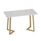 Traditional Luxury Dining Table White Sintered Stone Table with Metal Base Rectangle Without Chairs Clearhalo ' dining_table' 'Dining Tables & Seating' 'Dining Tables' 'furn' 'furn_dining_table' 'Furniture' 'furniture_dining_table' 'Kitchen & Dining Furniture' 'kitchen&dining_furn' 'kitchen' 'kitchen_dining_table' 4112131