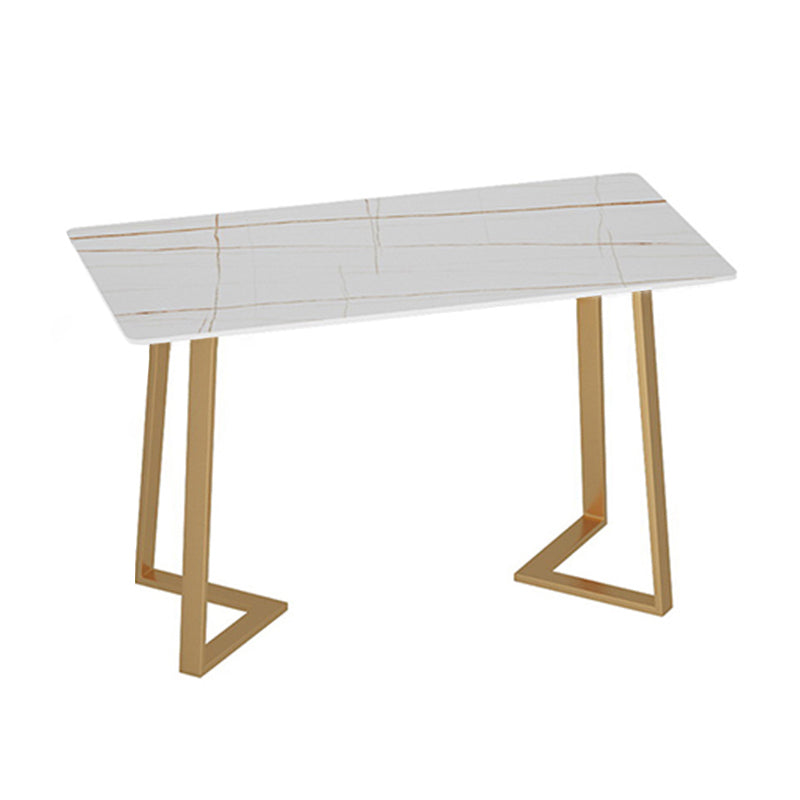 Traditional Luxury Dining Table White Sintered Stone Table with Metal Base Rectangle Without Chairs Clearhalo ' dining_table' 'Dining Tables & Seating' 'Dining Tables' 'furn' 'furn_dining_table' 'Furniture' 'furniture_dining_table' 'Kitchen & Dining Furniture' 'kitchen&dining_furn' 'kitchen' 'kitchen_dining_table' 4112131