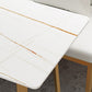Traditional Luxury Dining Table White Sintered Stone Table with Metal Base Clearhalo ' dining_table' 'Dining Tables & Seating' 'Dining Tables' 'furn' 'furn_dining_table' 'Furniture' 'furniture_dining_table' 'Kitchen & Dining Furniture' 'kitchen&dining_furn' 'kitchen' 'kitchen_dining_table' 4112133