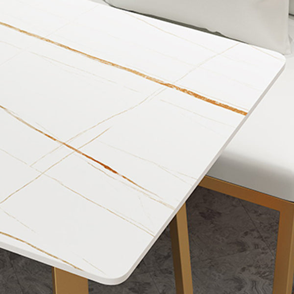 Traditional Luxury Dining Table White Sintered Stone Table with Metal Base Clearhalo ' dining_table' 'Dining Tables & Seating' 'Dining Tables' 'furn' 'furn_dining_table' 'Furniture' 'furniture_dining_table' 'Kitchen & Dining Furniture' 'kitchen&dining_furn' 'kitchen' 'kitchen_dining_table' 4112133