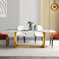 Rectangle Traditional Luxury Dining Table White Sintered Stone Table with Gold Trestle Base Clearhalo ' dining_table' 'Dining Tables & Seating' 'Dining Tables' 'furn' 'furn_dining_table' 'Furniture' 'furniture_dining_table' 'Kitchen & Dining Furniture' 'kitchen&dining_furn' 'kitchen' 'kitchen_dining_table' 4112169