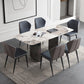 Sintered Stone Modern Rectangle Table Modern Kitchen Table with Double Pedestal in Grey Clearhalo ' dining_table' 'Dining Tables & Seating' 'Dining Tables' 'furn' 'furn_dining_table' 'Furniture' 'furniture_dining_table' 'Kitchen & Dining Furniture' 'kitchen&dining_furn' 'kitchen' 'kitchen_dining_table' 4112198