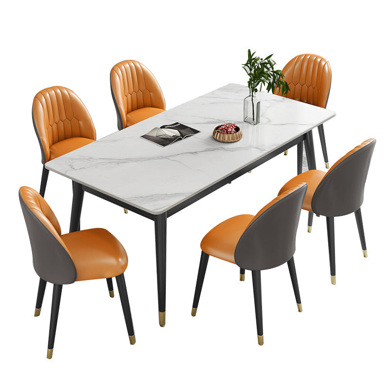 Contemporary Style Dining Site Table Stone Dining Table Rectangle for Dining Room White Without Chairs Clearhalo ' dining_table' 'Dining Tables & Seating' 'Dining Tables' 'furn' 'furn_dining_table' 'Furniture' 'furniture_dining_table' 'Kitchen & Dining Furniture' 'kitchen&dining_furn' 'kitchen' 'kitchen_dining_table' 4112214