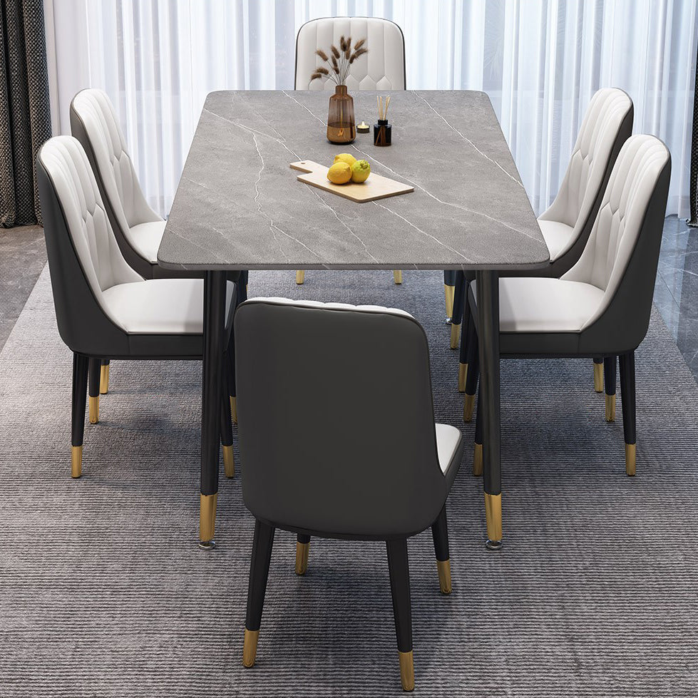 Contemporary Style Dining Site Table Stone Dining Table Rectangle for Dining Room Clearhalo ' dining_table' 'Dining Tables & Seating' 'Dining Tables' 'furn' 'furn_dining_table' 'Furniture' 'furniture_dining_table' 'Kitchen & Dining Furniture' 'kitchen&dining_furn' 'kitchen' 'kitchen_dining_table' 4112218