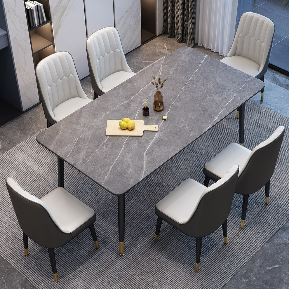 Contemporary Style Dining Site Table Stone Dining Table Rectangle for Dining Room Clearhalo ' dining_table' 'Dining Tables & Seating' 'Dining Tables' 'furn' 'furn_dining_table' 'Furniture' 'furniture_dining_table' 'Kitchen & Dining Furniture' 'kitchen&dining_furn' 'kitchen' 'kitchen_dining_table' 4112222
