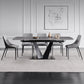 Contemporary Pedestal Dinner Table Stone Dining Table Rectangle for Home Clearhalo ' dining_table' 'Dining Tables & Seating' 'Dining Tables' 'furn' 'furn_dining_table' 'Furniture' 'furniture_dining_table' 'Kitchen & Dining Furniture' 'kitchen&dining_furn' 'kitchen' 'kitchen_dining_table' 4112242