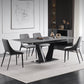 Contemporary Pedestal Dinner Table Stone Dining Table Rectangle for Home Clearhalo ' dining_table' 'Dining Tables & Seating' 'Dining Tables' 'furn' 'furn_dining_table' 'Furniture' 'furniture_dining_table' 'Kitchen & Dining Furniture' 'kitchen&dining_furn' 'kitchen' 'kitchen_dining_table' 4112244