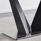 Contemporary Pedestal Dinner Table Stone Dining Table Rectangle for Home Clearhalo ' dining_table' 'Dining Tables & Seating' 'Dining Tables' 'furn' 'furn_dining_table' 'Furniture' 'furniture_dining_table' 'Kitchen & Dining Furniture' 'kitchen&dining_furn' 'kitchen' 'kitchen_dining_table' 4112248