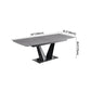 Contemporary Pedestal Dinner Table Stone Dining Table Rectangle for Home Clearhalo ' dining_table' 'Dining Tables & Seating' 'Dining Tables' 'furn' 'furn_dining_table' 'Furniture' 'furniture_dining_table' 'Kitchen & Dining Furniture' 'kitchen&dining_furn' 'kitchen' 'kitchen_dining_table' 4112253