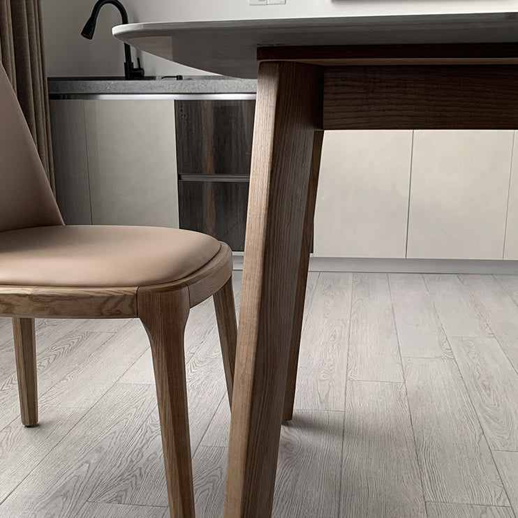 Rectangle 4 Legs Minimalist Table Three-Color Fixed Table of Sintered Stone Clearhalo ' dining_table' 'Dining Tables & Seating' 'Dining Tables' 'furn' 'furn_dining_table' 'Furniture' 'furniture_dining_table' 'Kitchen & Dining Furniture' 'kitchen&dining_furn' 'kitchen' 'kitchen_dining_table' 4112263