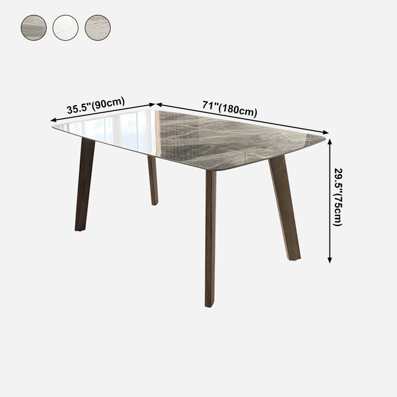 Rectangle 4 Legs Minimalist Table Three-Color Fixed Table of Sintered Stone Clearhalo ' dining_table' 'Dining Tables & Seating' 'Dining Tables' 'furn' 'furn_dining_table' 'Furniture' 'furniture_dining_table' 'Kitchen & Dining Furniture' 'kitchen&dining_furn' 'kitchen' 'kitchen_dining_table' 4112269