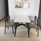 Sintered Stone White Dining Table Minimalist Trestle Base Table for Dining Room Clearhalo ' dining_table' 'Dining Tables & Seating' 'Dining Tables' 'furn' 'furn_dining_table' 'Furniture' 'furniture_dining_table' 'Kitchen & Dining Furniture' 'kitchen&dining_furn' 'kitchen' 'kitchen_dining_table' 4112272