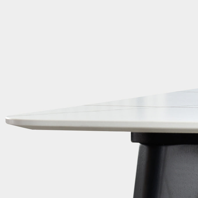 Sintered Stone White Dining Table Minimalist Trestle Base Table for Dining Room Clearhalo ' dining_table' 'Dining Tables & Seating' 'Dining Tables' 'furn' 'furn_dining_table' 'Furniture' 'furniture_dining_table' 'Kitchen & Dining Furniture' 'kitchen&dining_furn' 'kitchen' 'kitchen_dining_table' 4112275