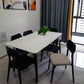 Sintered Stone White Dining Table Minimalist Trestle Base Table for Dining Room Clearhalo ' dining_table' 'Dining Tables & Seating' 'Dining Tables' 'furn' 'furn_dining_table' 'Furniture' 'furniture_dining_table' 'Kitchen & Dining Furniture' 'kitchen&dining_furn' 'kitchen' 'kitchen_dining_table' 4112279